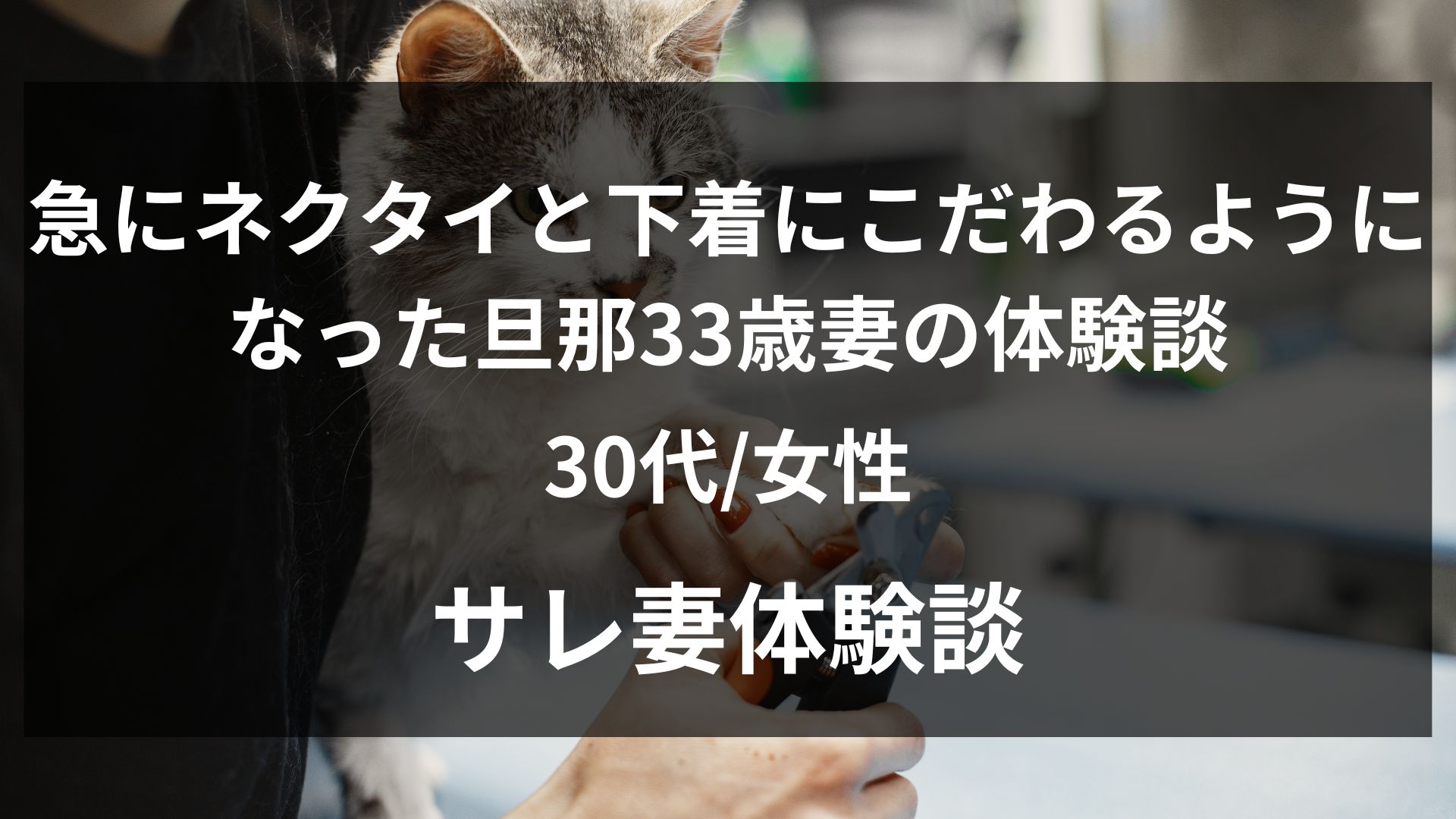 急にネクタイと下着にこだわるようになった旦那。細かな言い訳で違和感を持った33歳妻の体験談